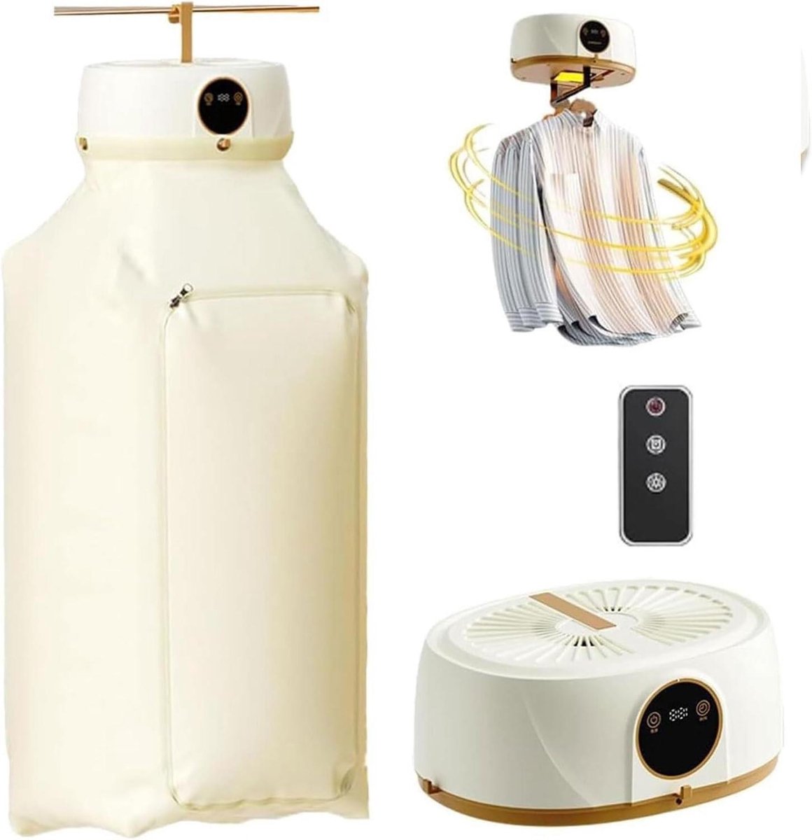 Automatisch Strijkijzer - Stoomdroger Kleding - Kreukvrije Kleding - Afstandsbediening - 10 Kledingstukken - Wit
