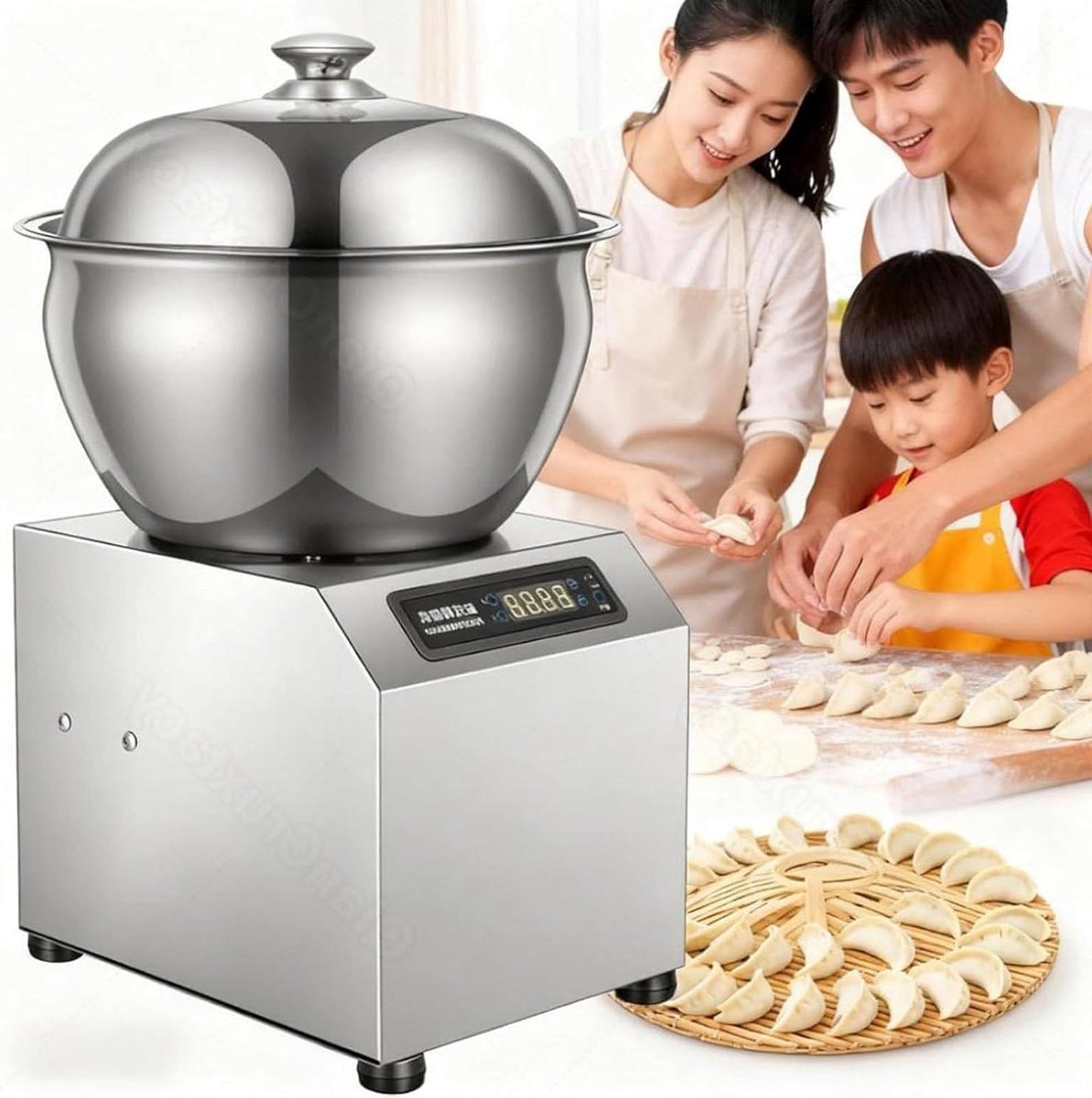 Deegmixer met Verwarming - Deegkneder Bakkerij - Brood Bakken - Dubbele Spiraal Kneedtechnologie - 5kg Capaciteit - Zilver