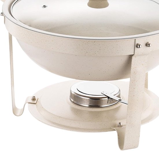 Buffetschalen Warmhoudplaat - Verwarmde Serveerschalen - Gerechten Warm Houden - Dubbele Vacuümstructuur - 35x35x14 cm - Wit — afbeelding 5
