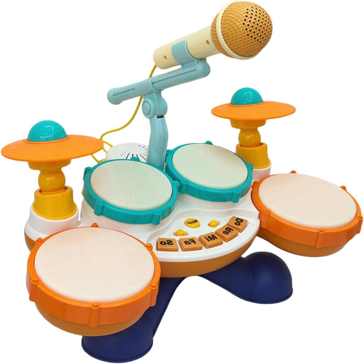 Junior Jazz Drumstel - Percussie Set Speelgoed - Muzikaal Leren - Afgeronde Randen Veilig
