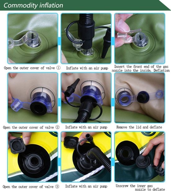 Opblaasbare Kano - Opblaasboot - Waterpret - Dubbel Persoons - 180 kg draagvermogen - Blauw — afbeelding 2