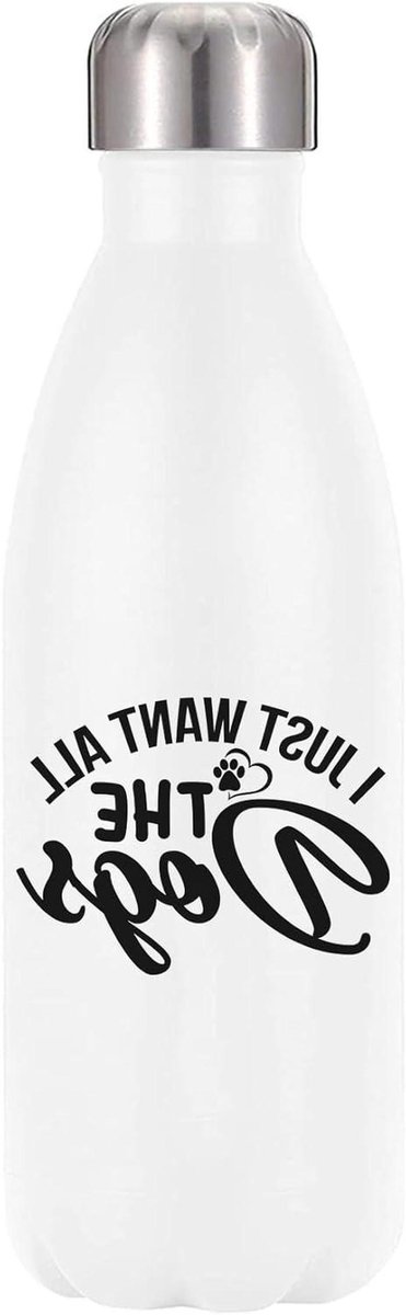 Thermosfles - Drinkfles - Dranken Koel Houden - Dubbelwandig Vacuüm - 350 ml - Wit
