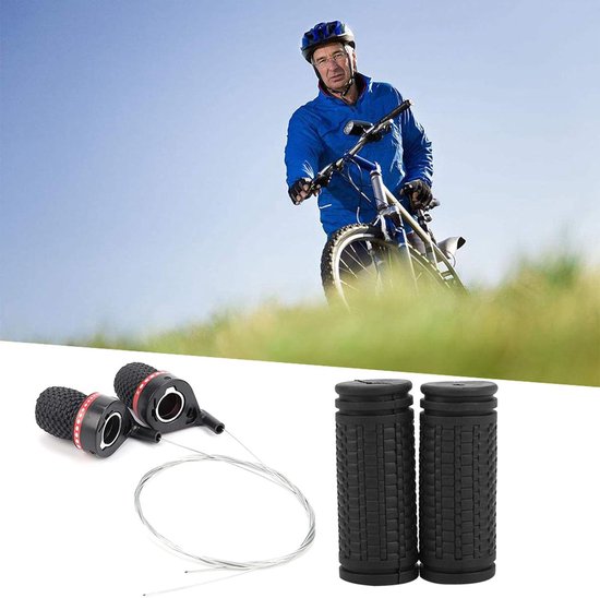 Fietsschakelaar met handgreep - Versnellingshendel fiets - Fietsen verbeteren - Antislip grip - 15 x 7 cm - Zwart rood — afbeelding 4