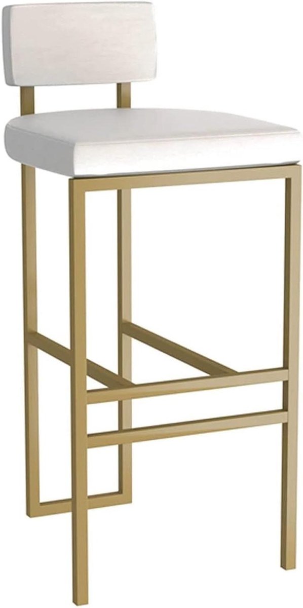 Barkruk Leer - Barstoel Zitting - Wonen Keuken - Antislip Voetjes - 695 cm - Veelkleurig