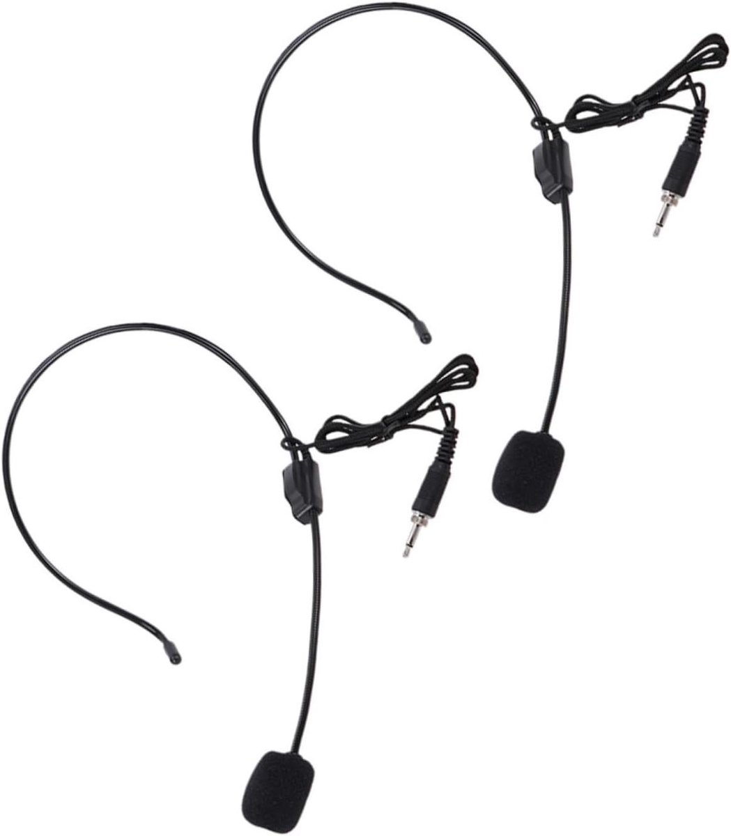Oorhaak Microfoon - Bedrade Headset - Callcenter Gesprekken - Eenrichtingsopname - 2 Stuks - Zwart
