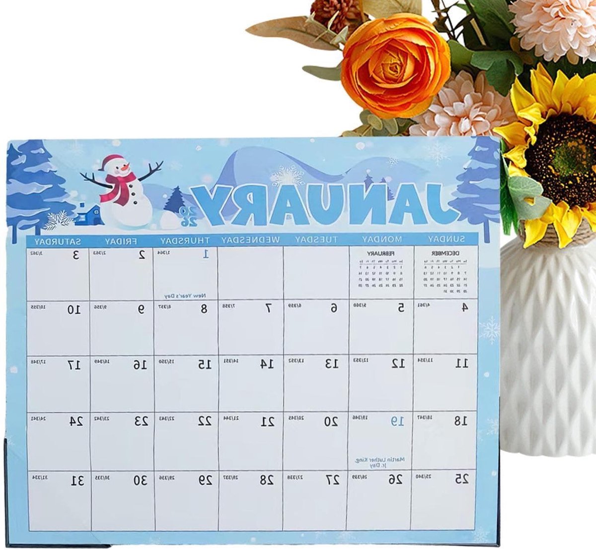 Koelkastkalender - Maandplanner - Keukenorganisatie - Magnetische achterkant - 33x29cm - Wit