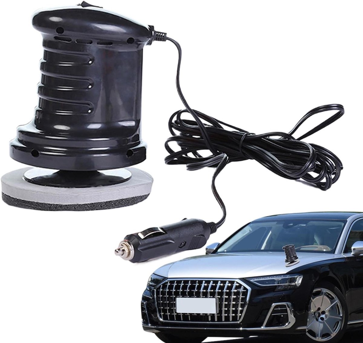 Autowaspolijstmachine - Auto poetsmachine - Voertuigonderhoud - Verwisselbare pads - 114 ponden - Zwart