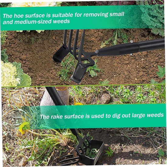 Tuinschoffel - Onkruidsteker Tuinwieder - Wieden en planten - 2-in-1 functionaliteit - 53 inch - Zilver van Tuinschoffel. — afbeelding 3