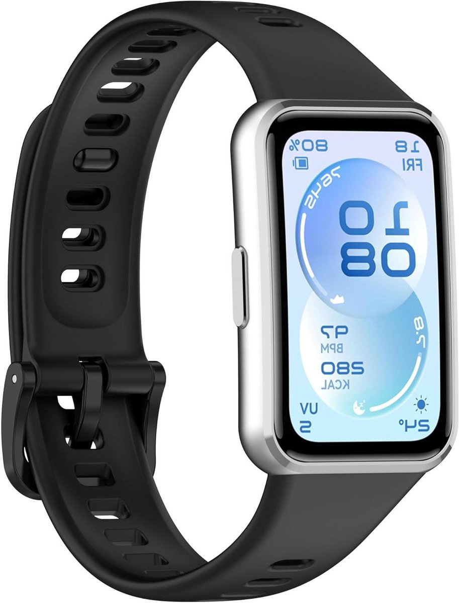 Siliconen band - Sportband Horloge - Smartwatch dragen - Ademend en zacht - 15 x 2 x 03 cm - Zwart