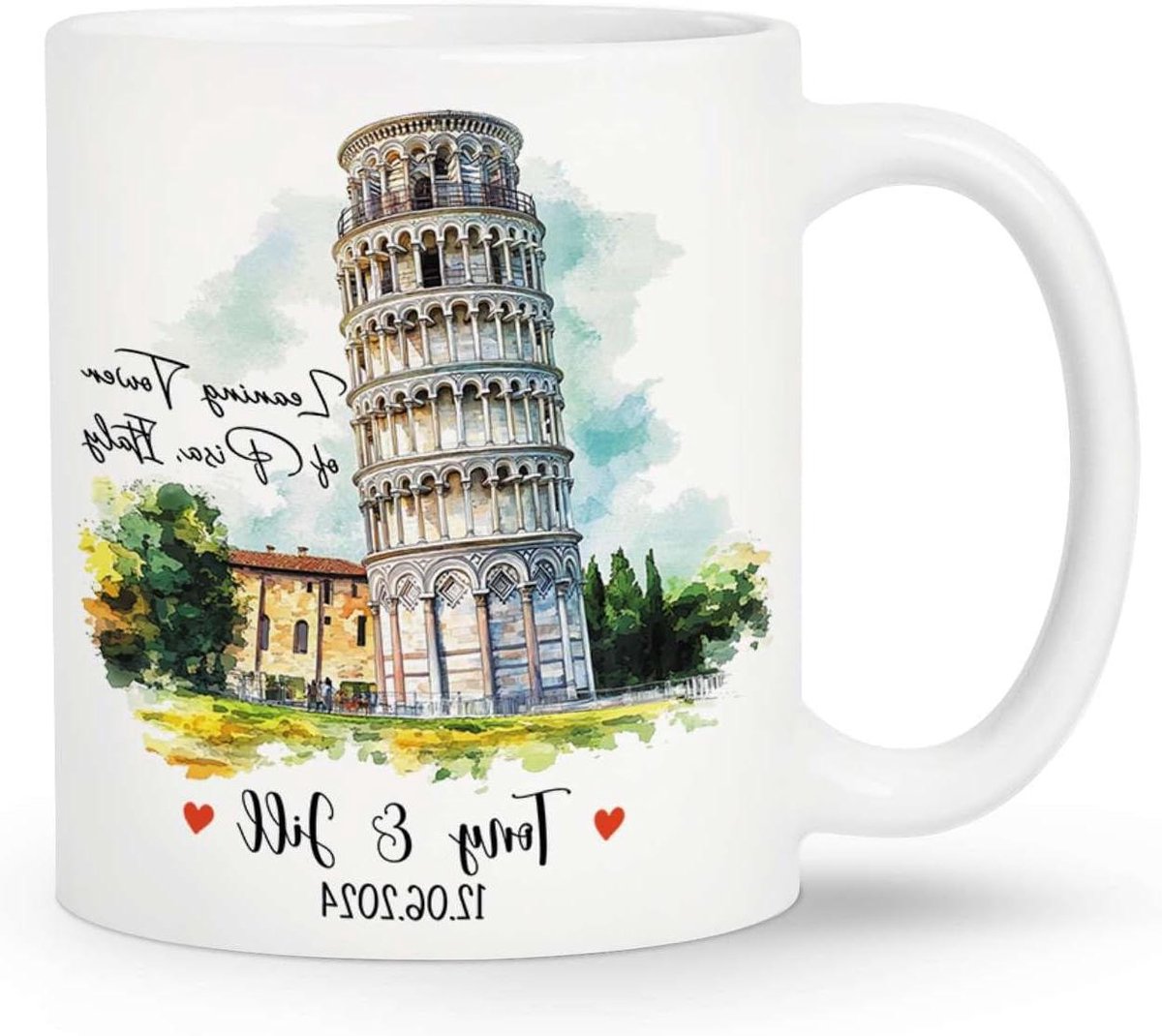 Koffiemok Keramiek - Theekop Mok - Drinken van Koffie - Uniek Scheef Ontwerp - 330 ml - Wit