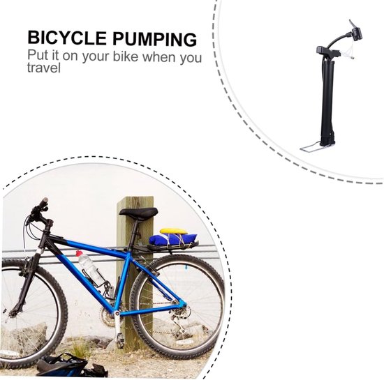 Fietspomp - Luchtpomp Handpomp - Banden Oppompen - Hoge Druk - 33cm - Zwart — afbeelding 5