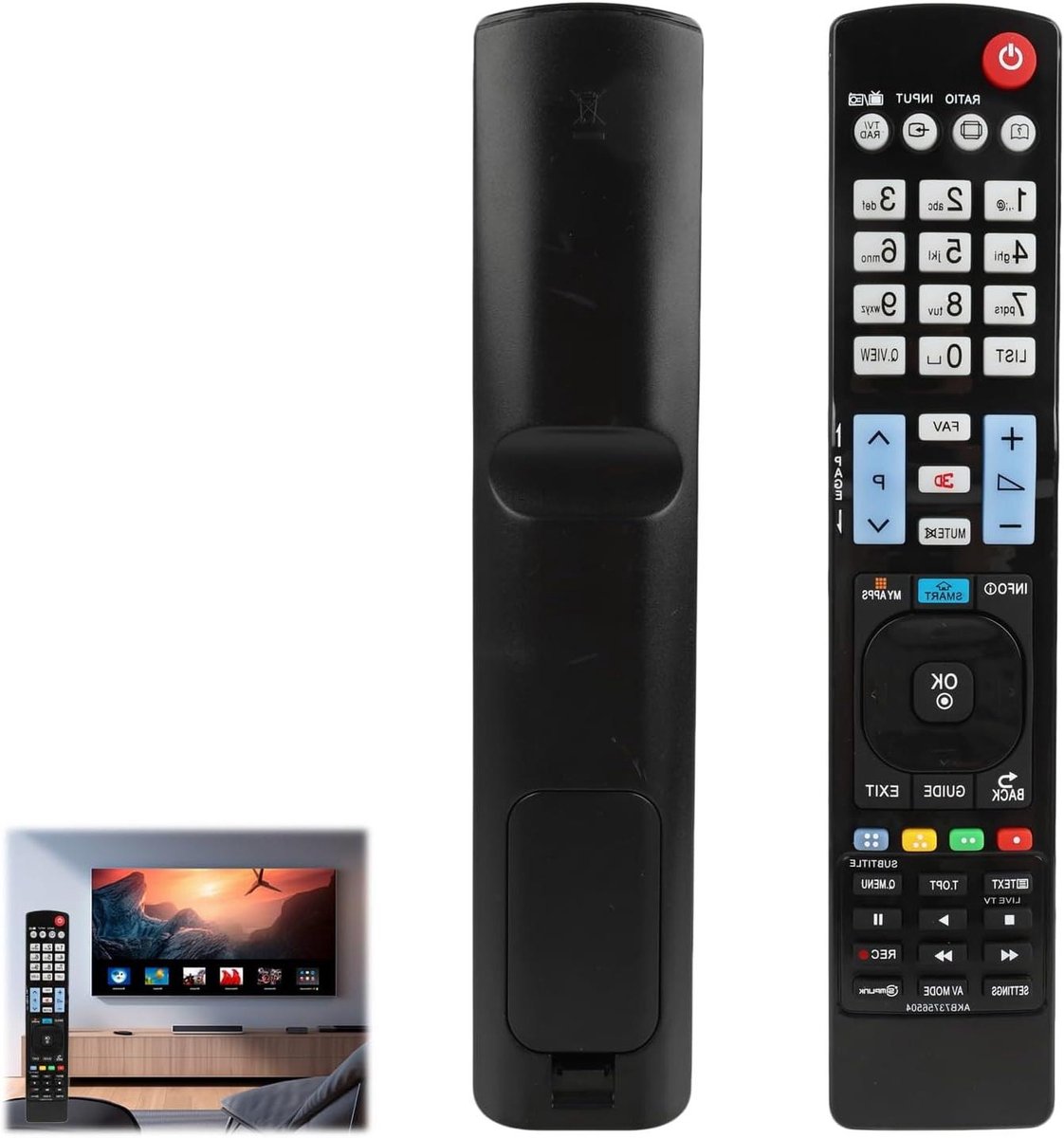 Universele Afstandsbediening - TV Bediening - TV Kijken - Alle Modellen Compatibel - 7 x 2.5 x 28 cm - Zwart