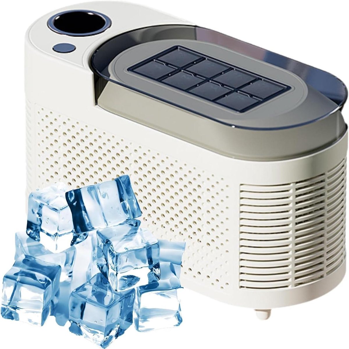Mini IJsblokjesmachine - Compacte IJsmaker - Snelle Drankkoeling - Zelfreinigend - 8 Blokjes Per Keer - Wit