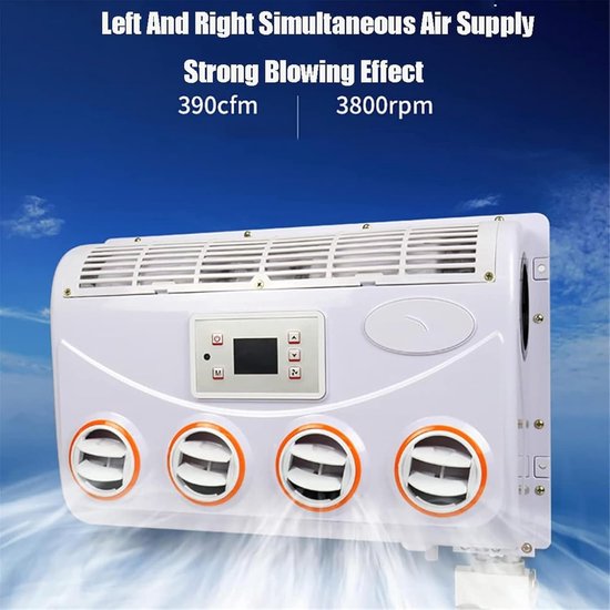Witte 24V elektrische auto-airco met afstandsbediening voor camper, caravan of motorhome — afbeelding 2