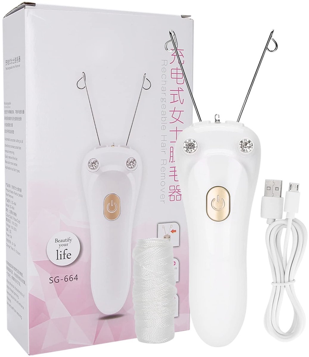 Dailygoody - Solidchoice - Dailygoody - Elektrische Threading Epilator - Haarverwijderaar - USB Opladen - Goud - Wenkbrauw Threading Tool - Geschikt voor Lichaams- en Gezichtsha