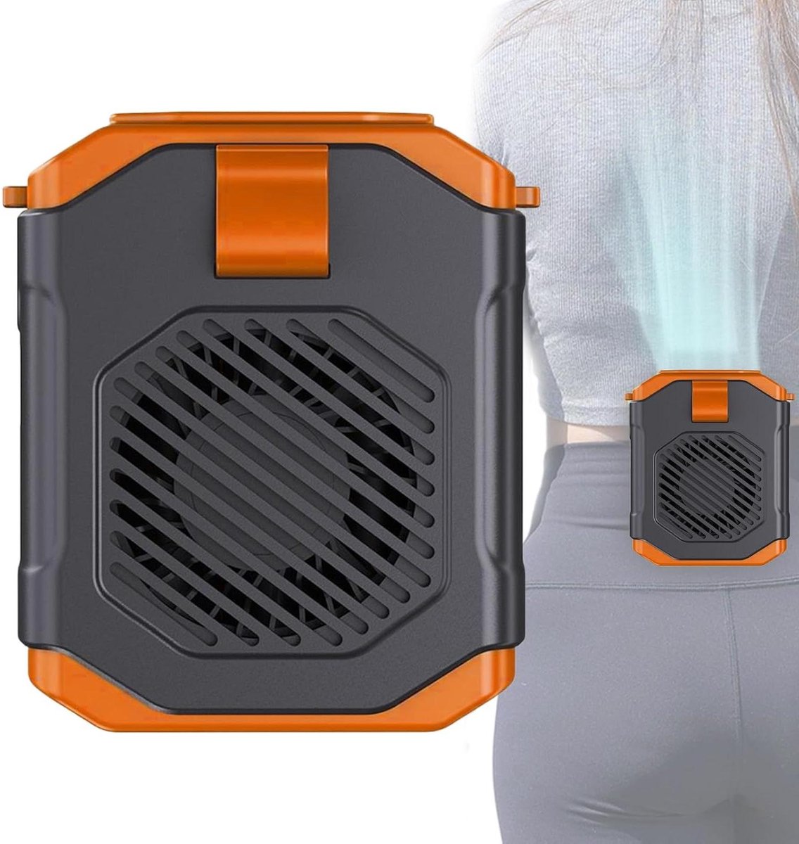 Draagbare Taille Ventilator - Heup Ventilator - Buiten Activiteiten - Met LED Zaklamp - 9.5 x 6.8 x 11.2 cm