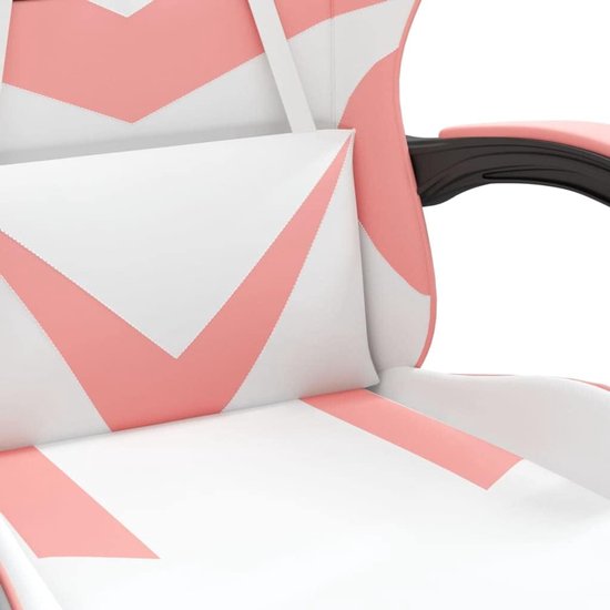Gamingstoel - Gamestoel Faulleer - Comfortabel Gamen - Verstelbare Rugleuning - 360° Draaibaar - Wit Roze — afbeelding 3