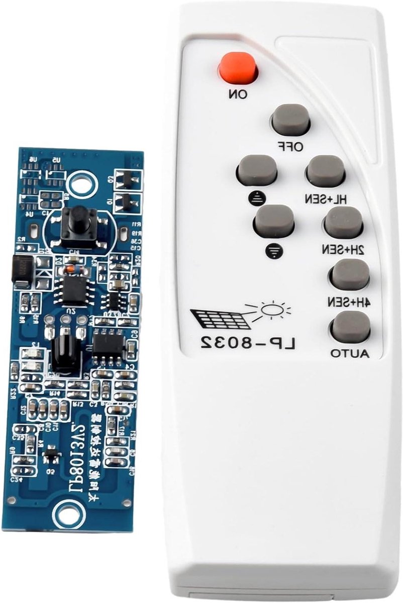 Afstandsbediening Zonne-energie - Dimmer Controller - Buitenverlichting Instellen - Infrarood Bediening - 10m Bereik - Zwart