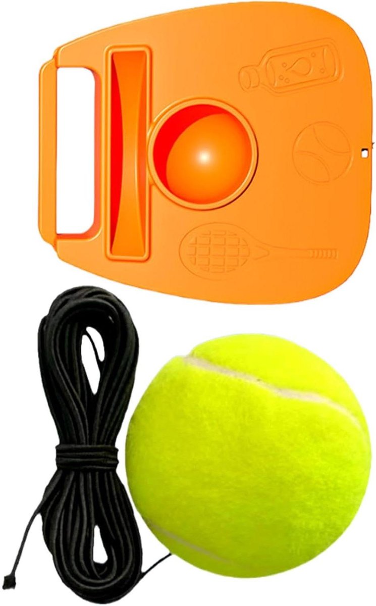 Tennistrainer Bal - Oefenbal Tennis - Tennisvaardigheden Verbeteren - Zelfstandige Training - 22 cm basis - Meerkleurig