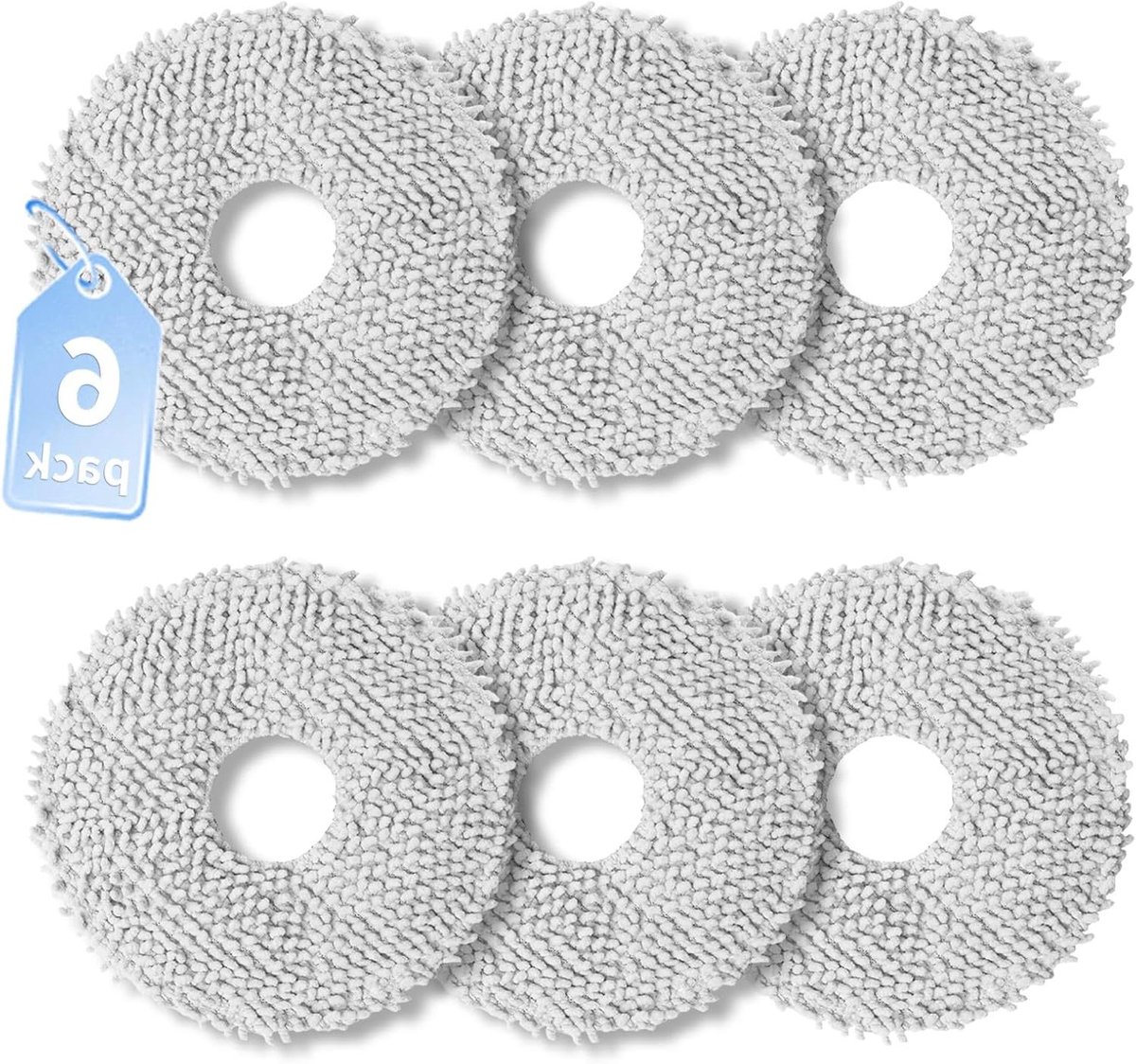 Dweilpads - Reserveonderdelen - Robotstofzuiger - Krachtige Reiniging - 6 stuks - Wit