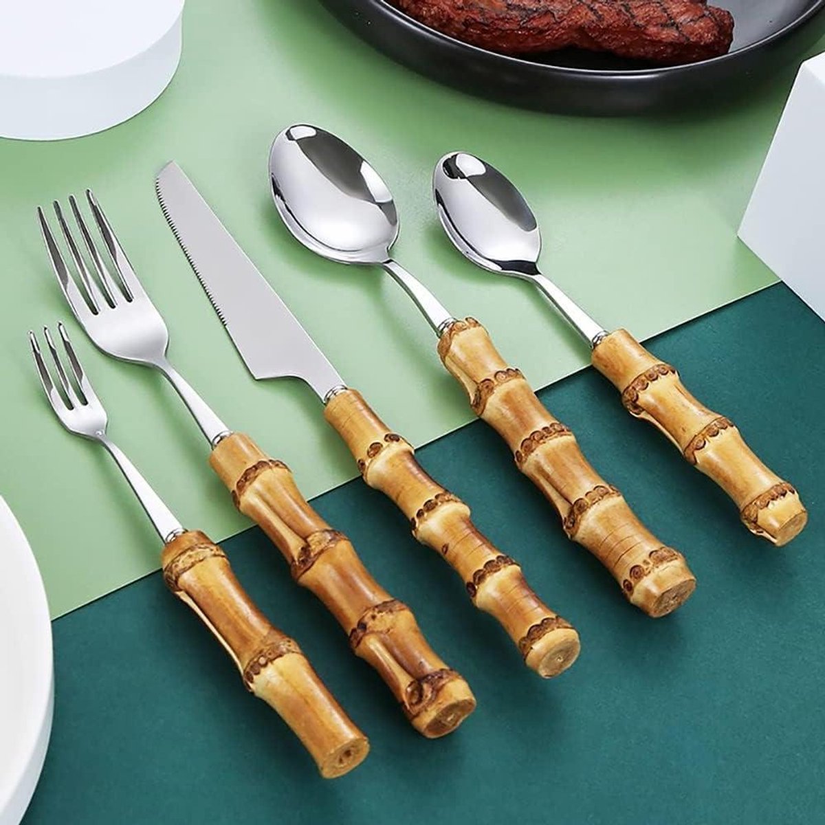 Bestekset Roestvrijstaal - Serviesgoed Keuken - Tafel Dekken - Vaatwasserbestendig - 60 Delen - Zilverkleurig