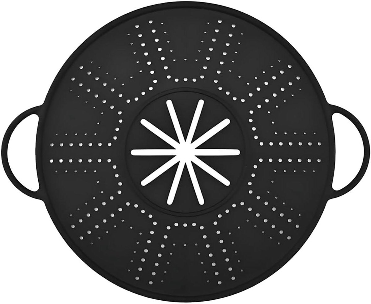 Spatscherm Koekenpan - Kookdeksel Keuken - Schoon Koken - Opvouwbaar Ontwerp - 34 cm - Zwart