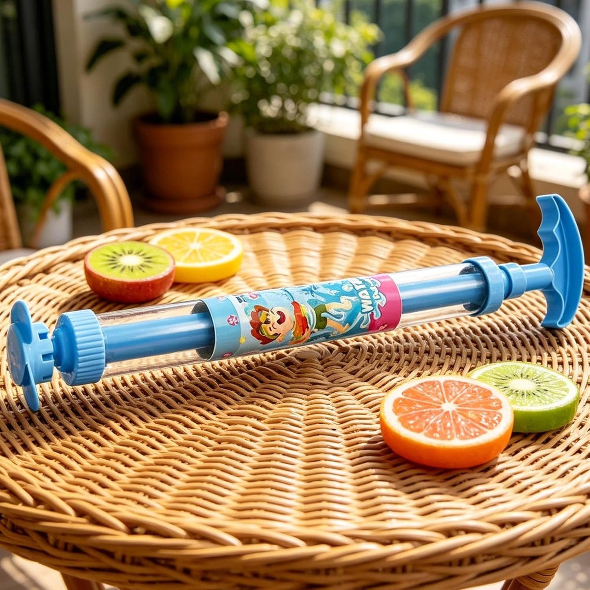 Waterspuit Voor Kinderen - Waterkanon Zomer - Zwembad Spellen - Groot Reservoir - 44 cm - Blauw – foto 2