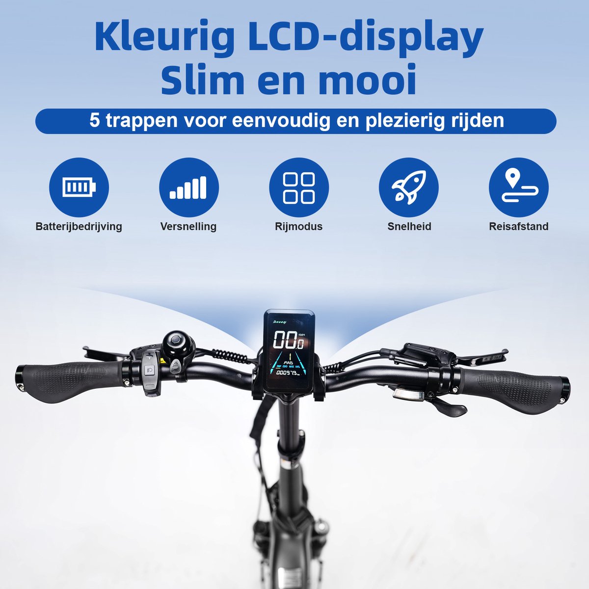 TTGO F7 Elektrische Fiets - 250W Motor - 48V15Ah Accu - 20 Inch Banden Vouwfiets - Max Snelheid 25km/u - Max Bereik 100-120km - Shimano 7 Versnellingen - Grijs thumbnail 4