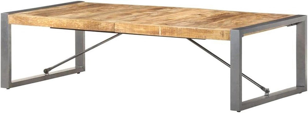 Massieve salontafel - Woonkamertafel - Woonkamer inrichten - Unieke houtnerf - 140 x 70 cm - Grijs