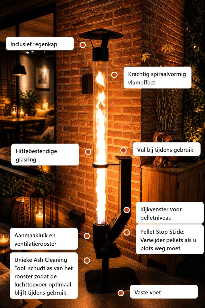 Fyra 2.0 Pellet buitenhaard
