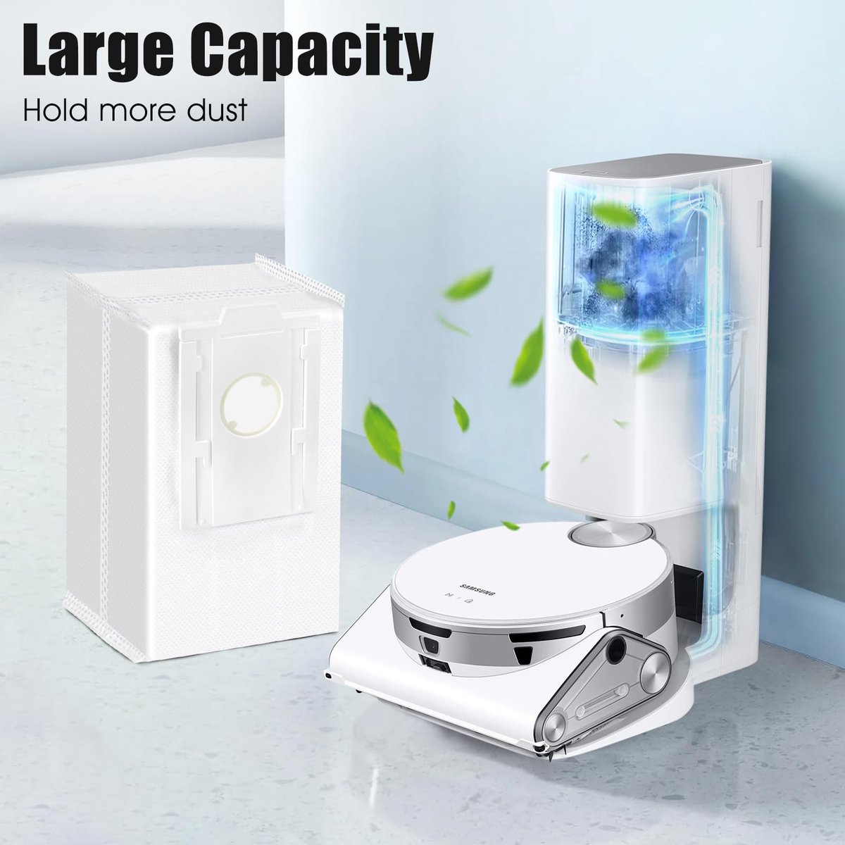 Dailygoody - Stofzakken Vervanging - 6Pcs Stofzakken - Hoge efficiëntie - 21 x 12 x 21 cm - Duurzaam en sterk - Geschikt voor Samsung VCA-RDB95 - Jet