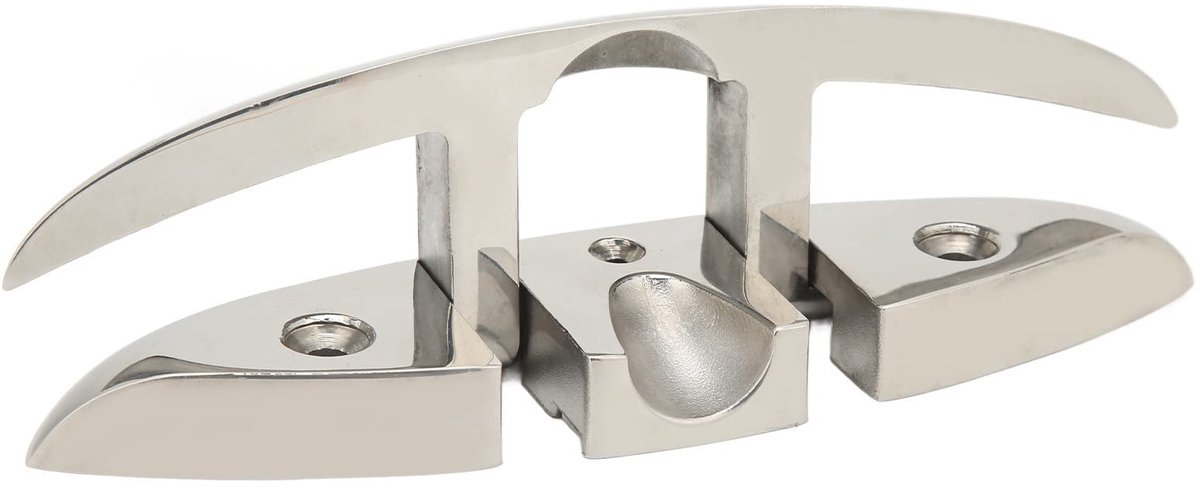 Dailygoody - OmGoods - Dailygoody - Boot Folding Cleat - Rvs Opvouwbare Cleat - Ideaal voor Watersport - 217mm - Perfect voor Kajaks en Pontons - Handig en Ruimtebesparend