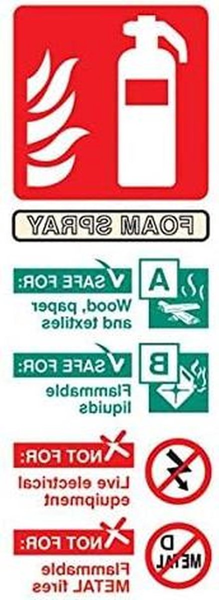 Veiligheidsbord Brandblusser - Nooduitrusting Bord - Veiligheid Aangeven - Kunststof Bord - 200x75mm - Meerdere Kleuren