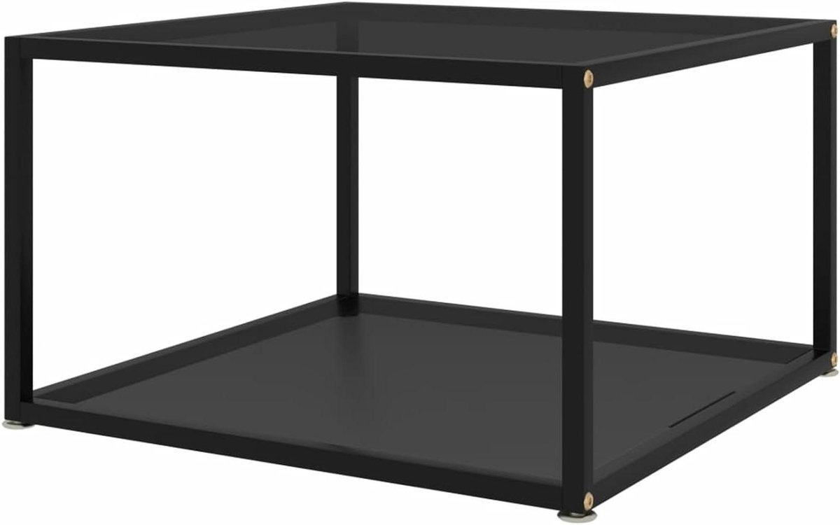 Salontafel - Bijzettafel Koffietafel - Woonkamer Inrichten - Twee Niveaus - 60x60x35 cm - Zwart