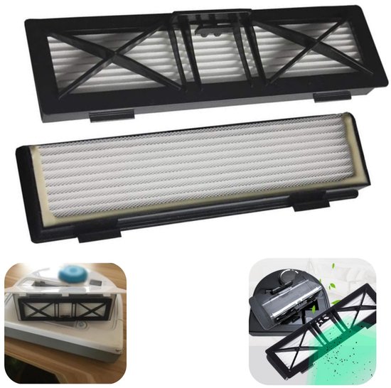 2 stuks Filters - Stofzuigerfilter - Filter voor robotstofzuiger - Stofzuigeraccessoires - Vervangingsfilters - Compatibel met Neato D75 80 85 en de gehele Botvac-serie robotstofzuigers (Wit - 20*6 cm)