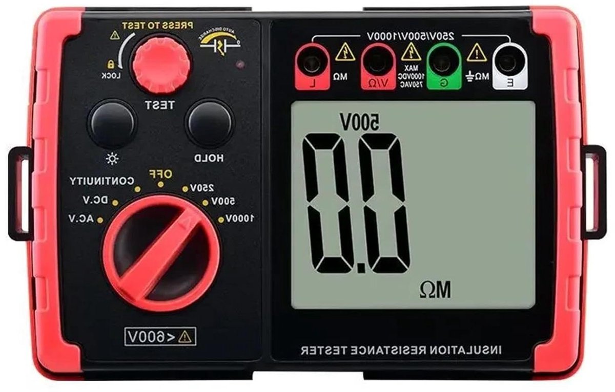 Weerstandsmeters - Isolatiemeter Megameter - Elektrisch Testen - 1000V Testcapaciteit - 2.5 kg - M5307B