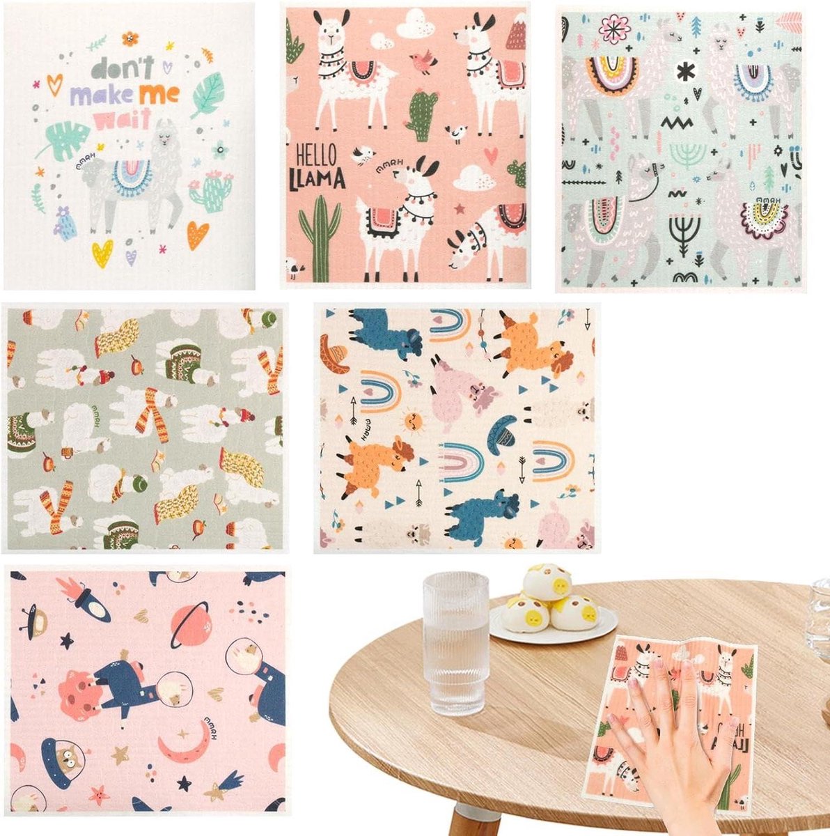 Keukendoeken - Schoonmaakdoekjes - Afwas Drogen - Sneldrogende Absorptie - 6 Stuks - Multicolor