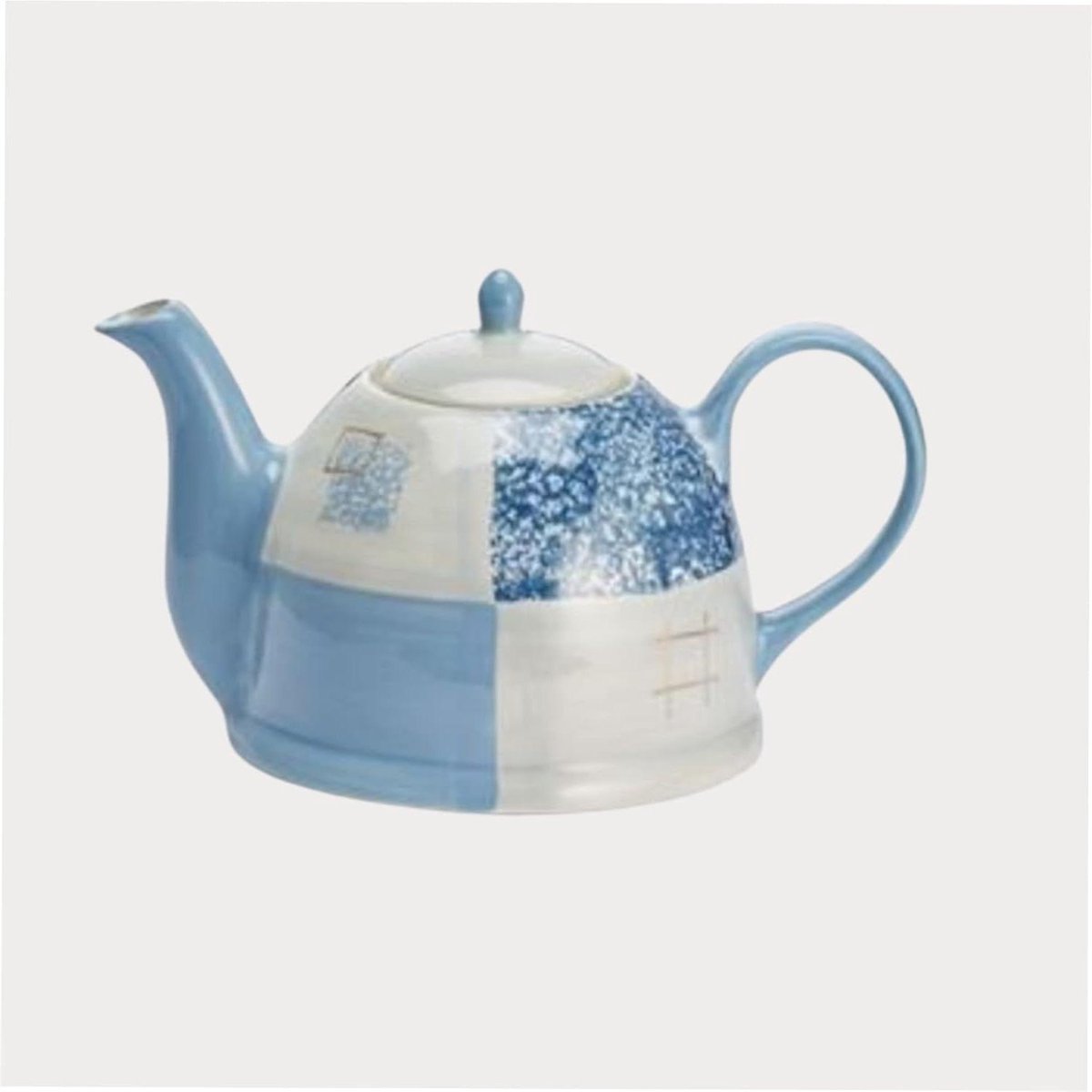 Keramische Kan - Gouden Rand - Drank Serveren - Handgeschilderd Decor - 15 Liter - Blauw