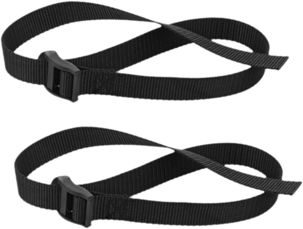 Voetbanden Roeimachine - Vervangende banden - Fitness training - Duurzaam Oxford materiaal - 76 cm lengte - Zwart