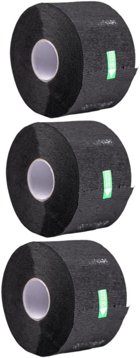Nekpapier Rollen - Kappers Strips - Haar Knippen - Rekbaar en Waterdicht - 3 Rollen - Zwart