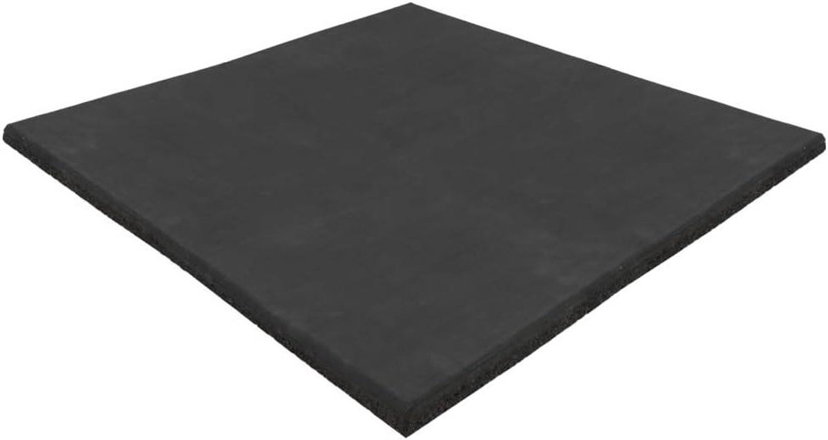 Sporttegel - Rubberen vloer - Comfortabel trainen - Geluidsdempend vermogen - 100 x 100 cm - Zwart
