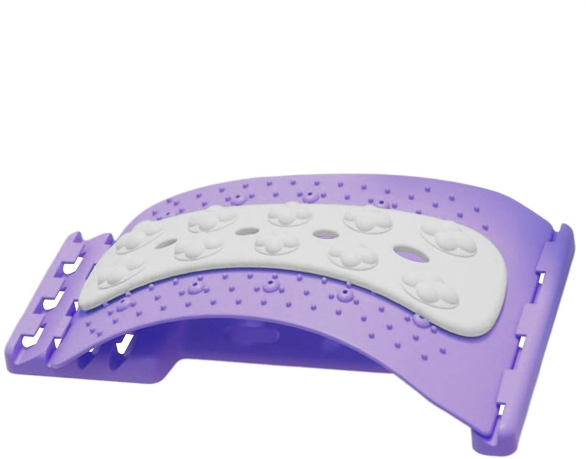 Rug Brancard - Tractie Massager - Spierontspanning Bevorderen - Verstelbaar Niveau - 38 x 18 cm - Paars