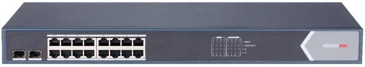 Netwerk Switch - PoE Switch - Netwerk Uitbreiding - 16 Gigabit Poorten - 53 cm - Zwart