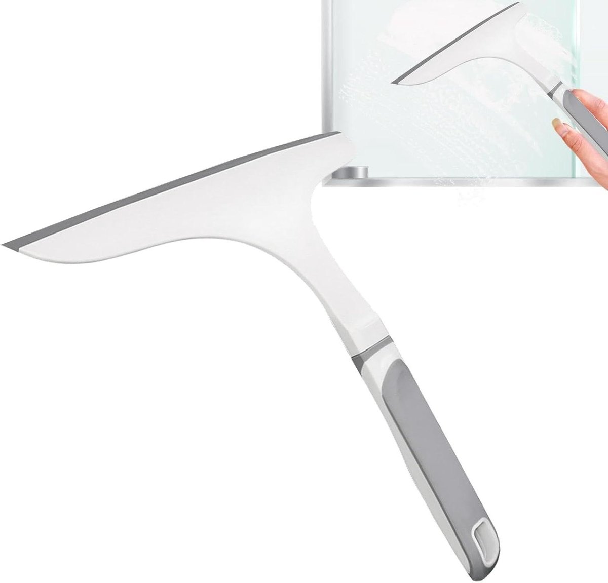 Douche Wisser - Glazen Schraper - Gladde Oppervlakken Reinigen - Zacht Siliconen Blad - 26.5 cm Breed - Wit
