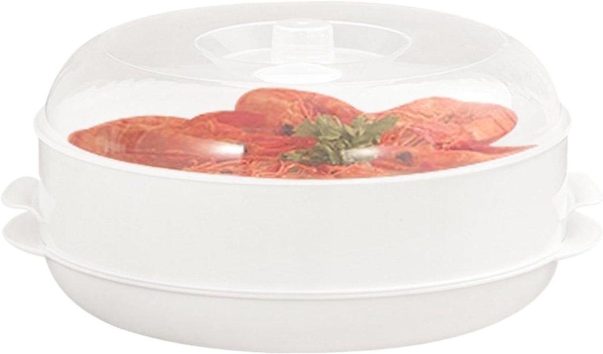 Magnetron Steamer - Stapelbare Kom - Maaltijd Bereiding - Smaakbehoud Technologie - 22 x 12 cm - Wit