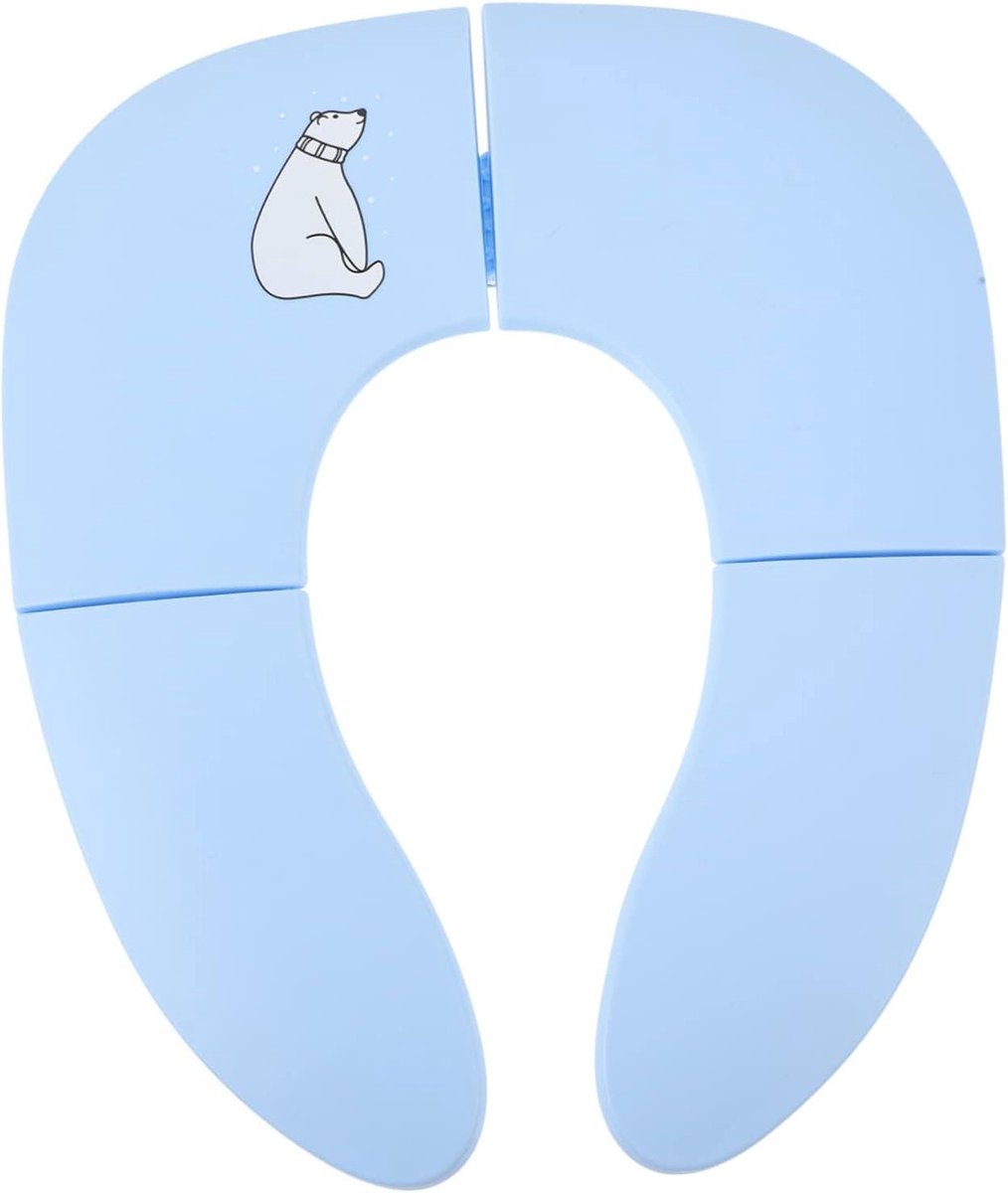 Zitkussen Kindertoilet - Opvouwbaar toiletkussen - Zindelijkheidstraining kind - Draagbaar en stevig - 35 x 29 cm - Hemelsblauw