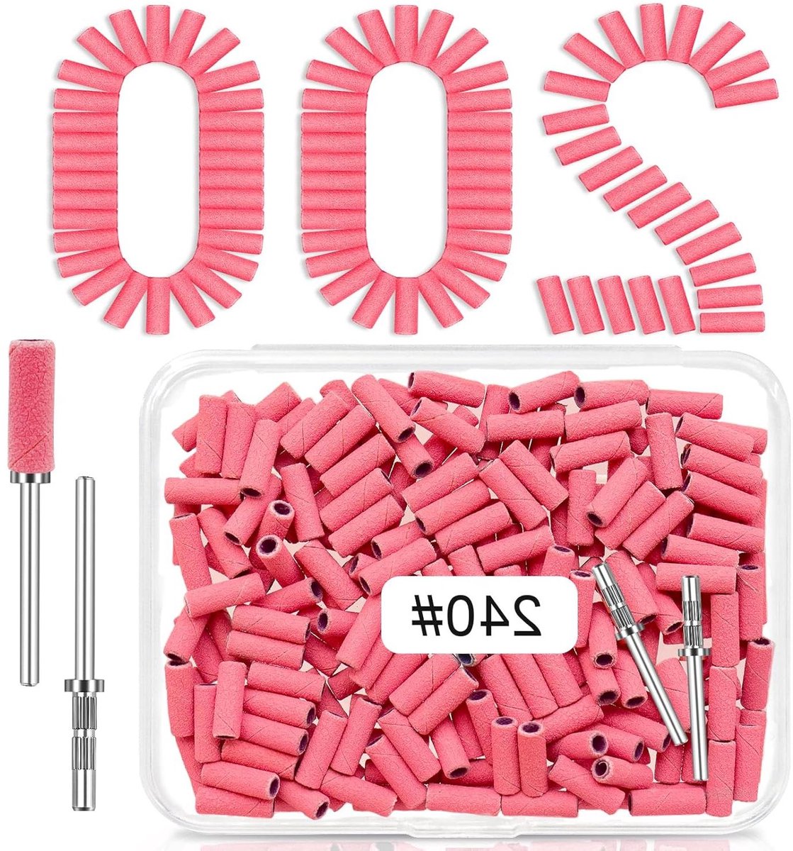 Nagelvijl Banden - Schuurrolletjes Set - Nail Art - Extra Fijne Korrel - 200 Stuks - Niet van toepassing