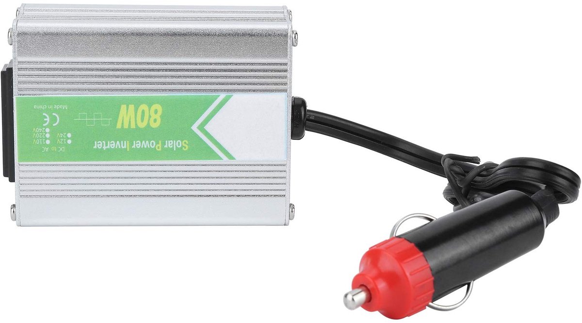 Dailygoody - 80W auto omvormer - 12V naar 220V - Ideaal voor autoaccessoires - Compact formaat - Handig voor onderweg - Betrouwbare stroomvoorziening