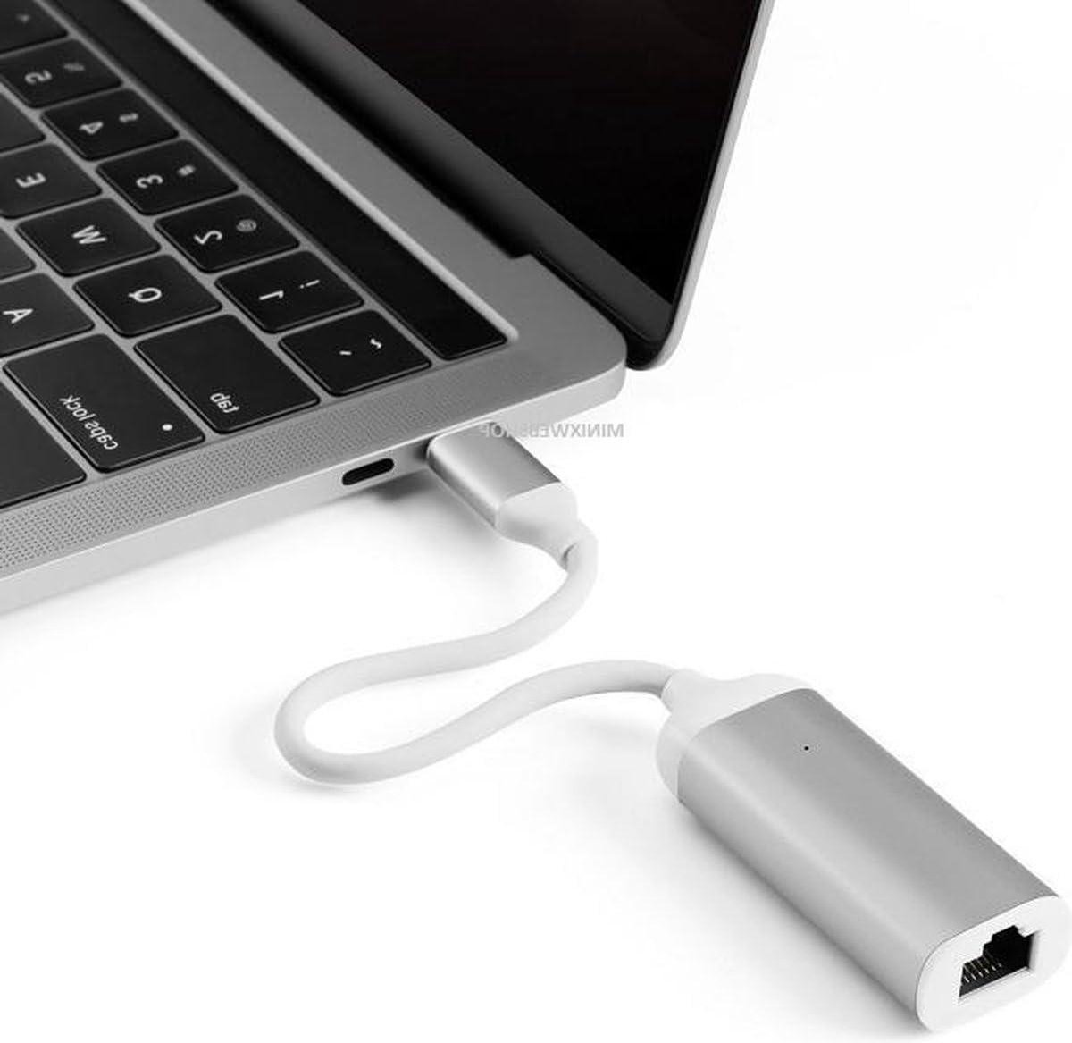 USB-C naar Ethernet Adapter - Netwerkadapter Kabel - Stabiel Internet - Direct Te Gebruiken - 1 Stuk - Zwart