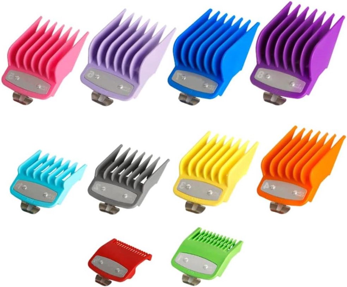 Tondeuse Opzetkammen - Geleidekammen Clippers - Haar Knippen - Metalen Clip - 10 Stuks - Multicolor